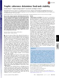 Trophic Coherence Determines Food-Web Stability