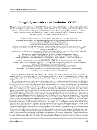 Fungal Systematics and Evolution: FUSE 2