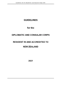 Guidelines for the Diplomatic and Consular Corps 2021