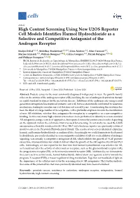 High Content Screening Using New U2OS Reporter Cell Models Identifies Harmol Hydrochloride As a Selective and Competitive Antago