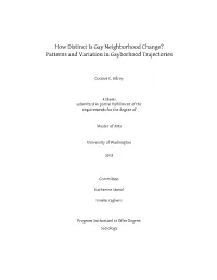 How Distinct Is Gay Neighborhood Change? Patterns and Variation in Gayborhood Trajectories