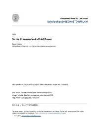 On the Commander-In-Chief Power