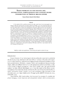 Radio Mobility in the Digital Era: Interactivity, Participation and Content Share Possibilities in Iberian Broadcasters