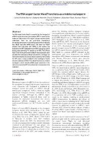 The RNA Export Factor Mex67 Functions As a Mobile Nucleoporin