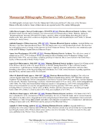 Bibliography of Unpublished Manuscripts