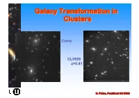 Galaxy Transformation in Clusters