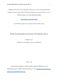 IN-BROWSER BLITZ LITERATURE REVIEWS 1 Submitted to Meta