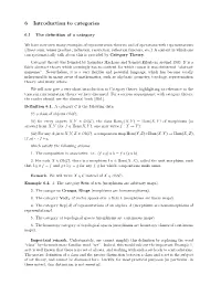 Introduction to Categories