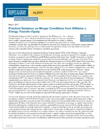 Practical Guidance on Merger Conditions from Williams V. Energy Transfer Equity