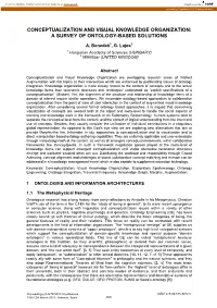 Conceptualization and Visual Knowledge Organization: a Survey of Ontology-Based Solutions