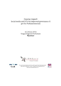 Course Report Social Media and Icts for Improved Governance: E Gov for Parliamentarians