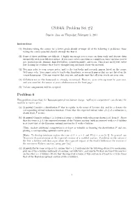 CS364A: Problem Set #2