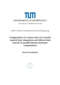 DEPARTMENT of INFORMATICS Configuration of a Linear Solver For