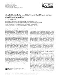 Interglacial and Glacial Variability from the Last 800 Ka in Marine, Ice and Terrestrial Archives