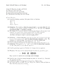 Math 1232-04F (Survey of Calculus) Dr. J.S. Zheng Chapter R. Functions