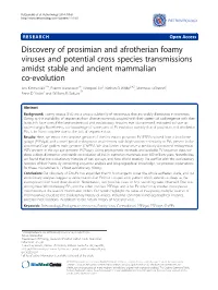 Discovery of Prosimian and Afrotherian Foamy Viruses And
