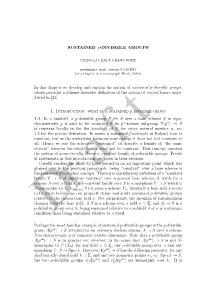 SUSTAINED P-DIVISIBLE GROUPS in This Chapter We Develop And