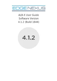 ALB-X User Guide Software Version 4.1.2 (Build 1644) IP Services