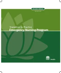 Emergency Nursing Program Foreword