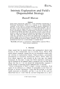 Intrinsic Explanation and Field's Dispensabilist Strategy