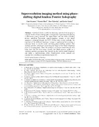 Superresolution Imaging Method Using Phase- Shifting Digital Lensless Fourier Holography