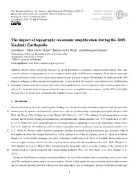 The Impact of Topography on Seismic Amplification During the 2005