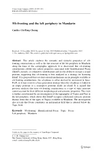Wh-Fronting and the Left Periphery in Mandarin