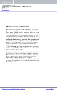 A Practical Guide to Rock Microstructure Ron H