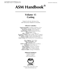 ASM Handbook Volume 15: Casting (#05115G) W ASM Handbook