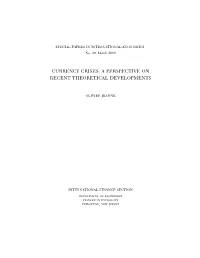 Currency Crises: a Perspective on Recent Theoretical Developments