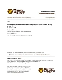 Developing a Premodern Manuscript Application Profile Using Dublin Core