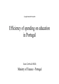 Efficiency of Spending on Education in Portugal