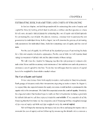 Estimating Risk Parameters and Costs of Financing