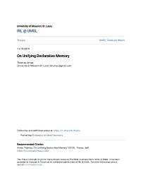 On Unifying Declarative Memory