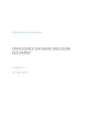 Open Source Software Disclosure Document