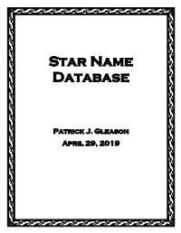 Star Name Database
