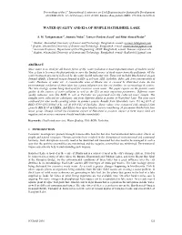Water Quality and Simple EIA of Hatirjheel Lake