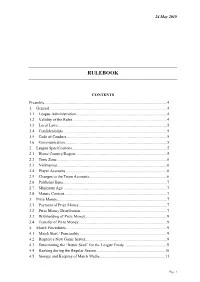 WESA General League Rules