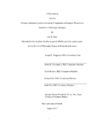 A Dissertation Entitled Pituitary Adenylate Cyclase Activating