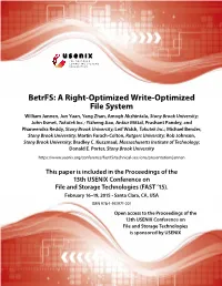 Betrfs: a Right-Optimized Write-Optimized File System