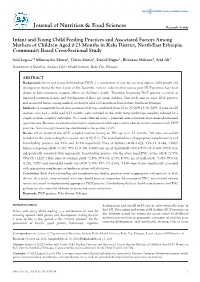 Infant and Young Child Feeding Practices and Associated Factors