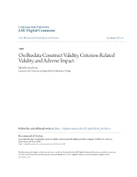 On Biodata Construct Validity, Criterion-Related Validity, and Adverse Impact