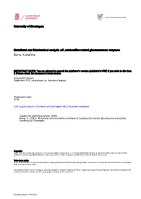 University of Groningen Mutational and Biochemical Analysis Of