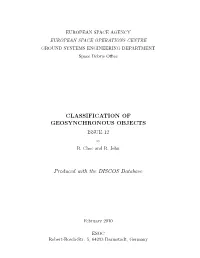 Classification of Geosynchronous Objects Issue 12