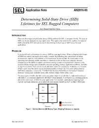 Determining Solid-State Drive (SSD) Lifetimes for SEL Rugged Computers