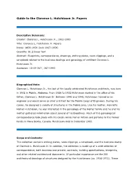 Guide to the Clarence L. Hutchisson Jr. Papers