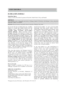 Is This a New Journal? Guest Editorial