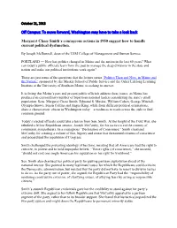 Off Campus: to Move Forward, Washington May Have to Take a Look Back