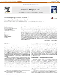 Protein Targeting Via Mrna in Bacteria☆