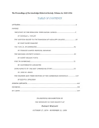 Table of Contents